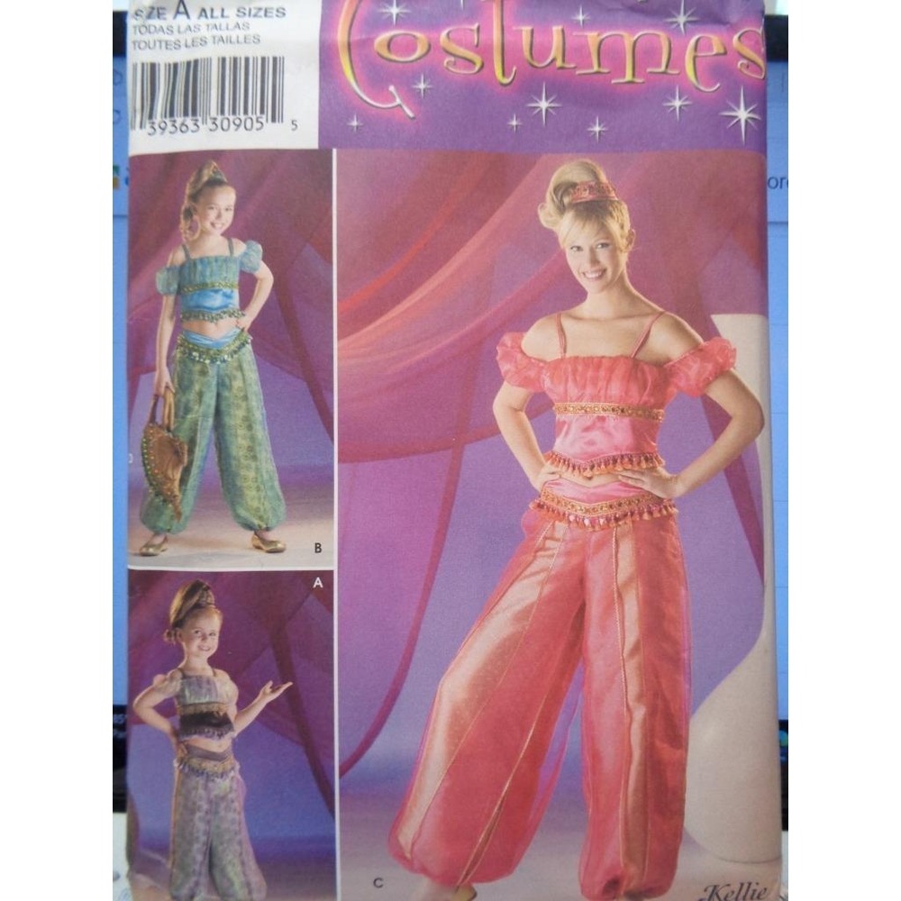 Simplicity Sewing Pattern 3626 Child's Girl's Misses' Genie Harem Costumes